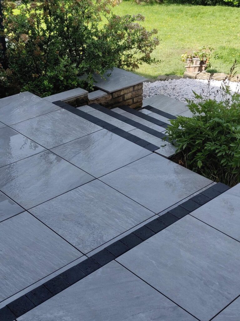 Marple, Cheshire, Anno Grigio, Porcelain Paved Garden Patio